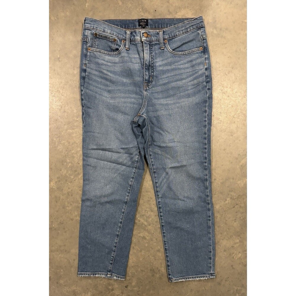 J.Crew Essential Straight Jeans Women’s 32 Blue Denim Classic Straight Stretch